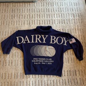 New! Dairy Boy Diana Rollneck Sweatshirt Louis Armstrong Blue Sz M/L